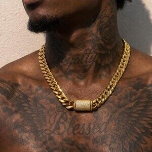 Gold Plated Cuban Link Chain 15 D 7